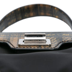 Tartan Saffiano Trimmed Tessuto Satchel