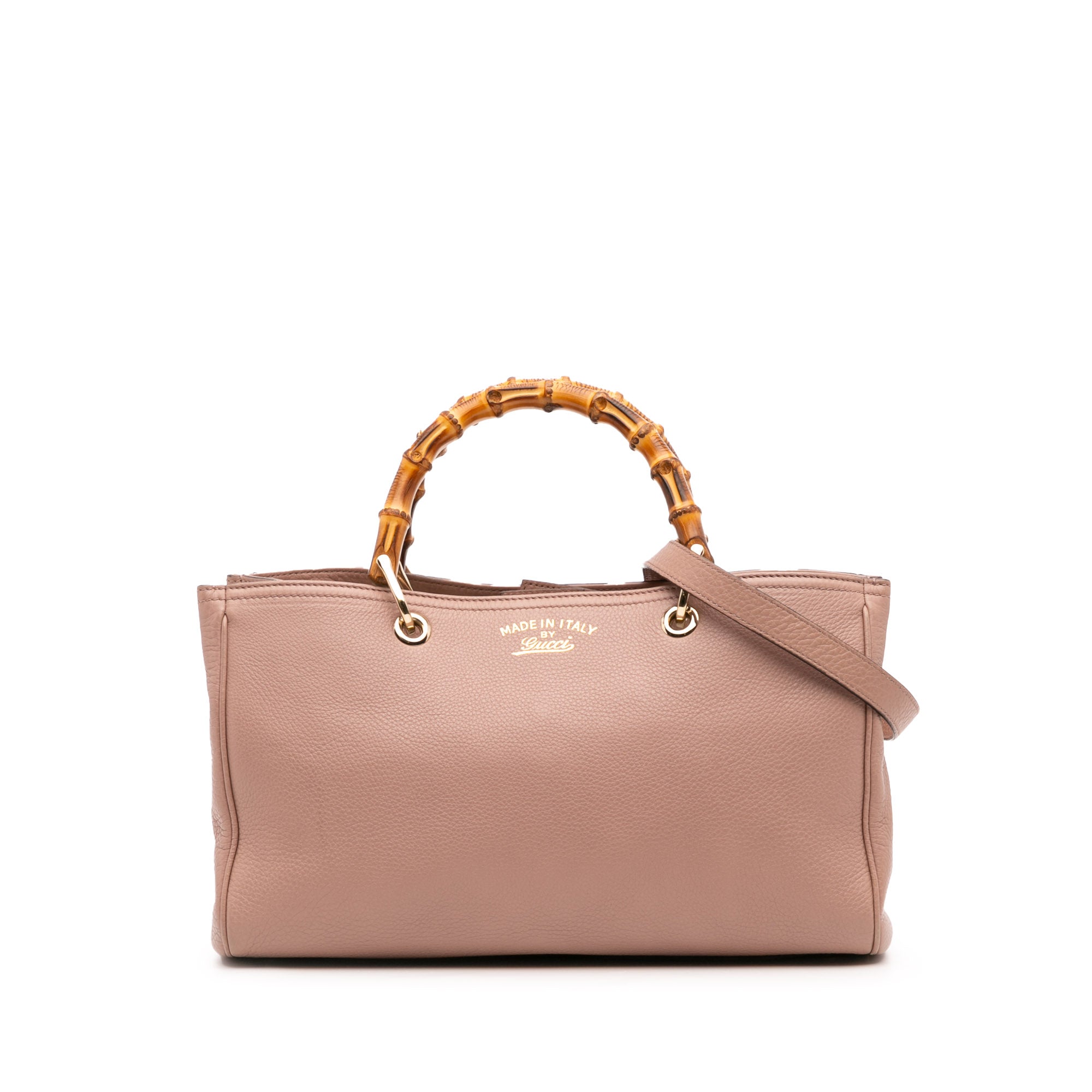 Medium Calfskin Bamboo Shopper Satchel