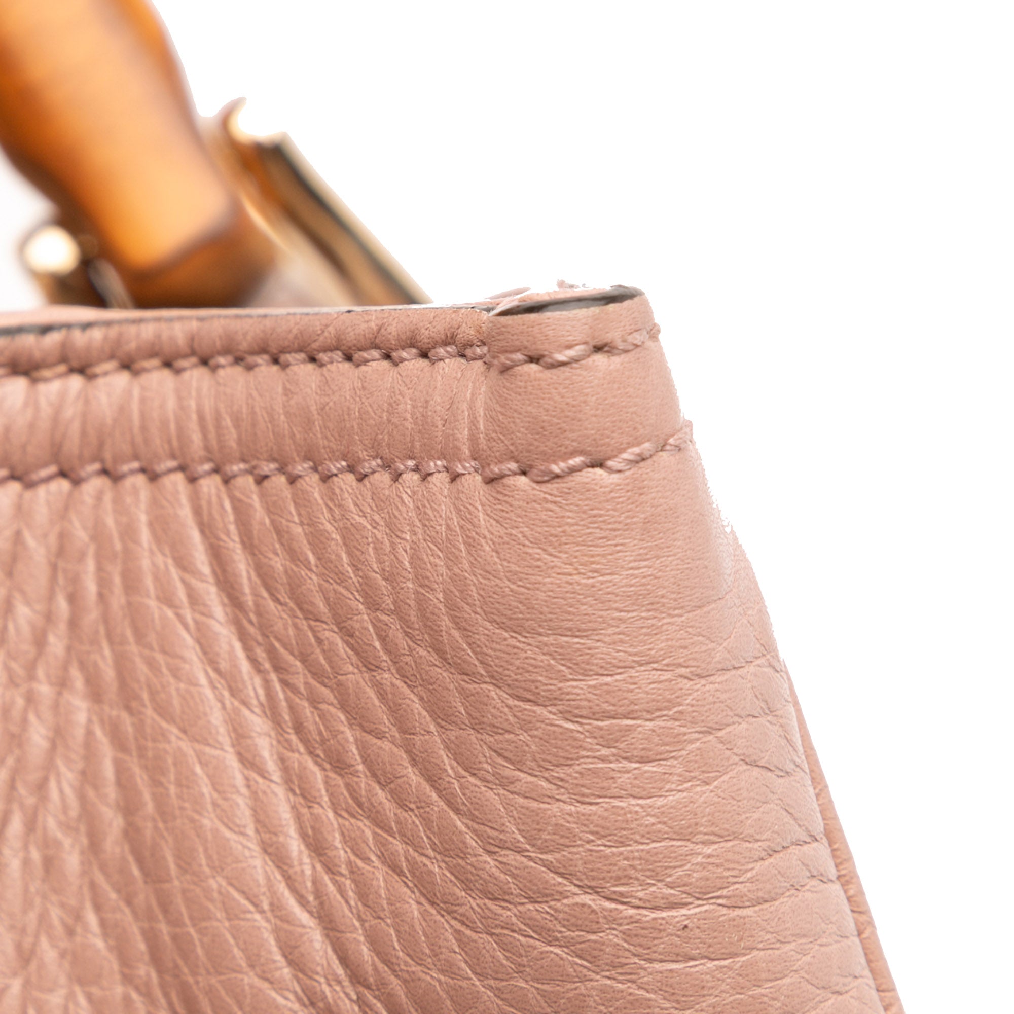 Medium Calfskin Bamboo Shopper Satchel