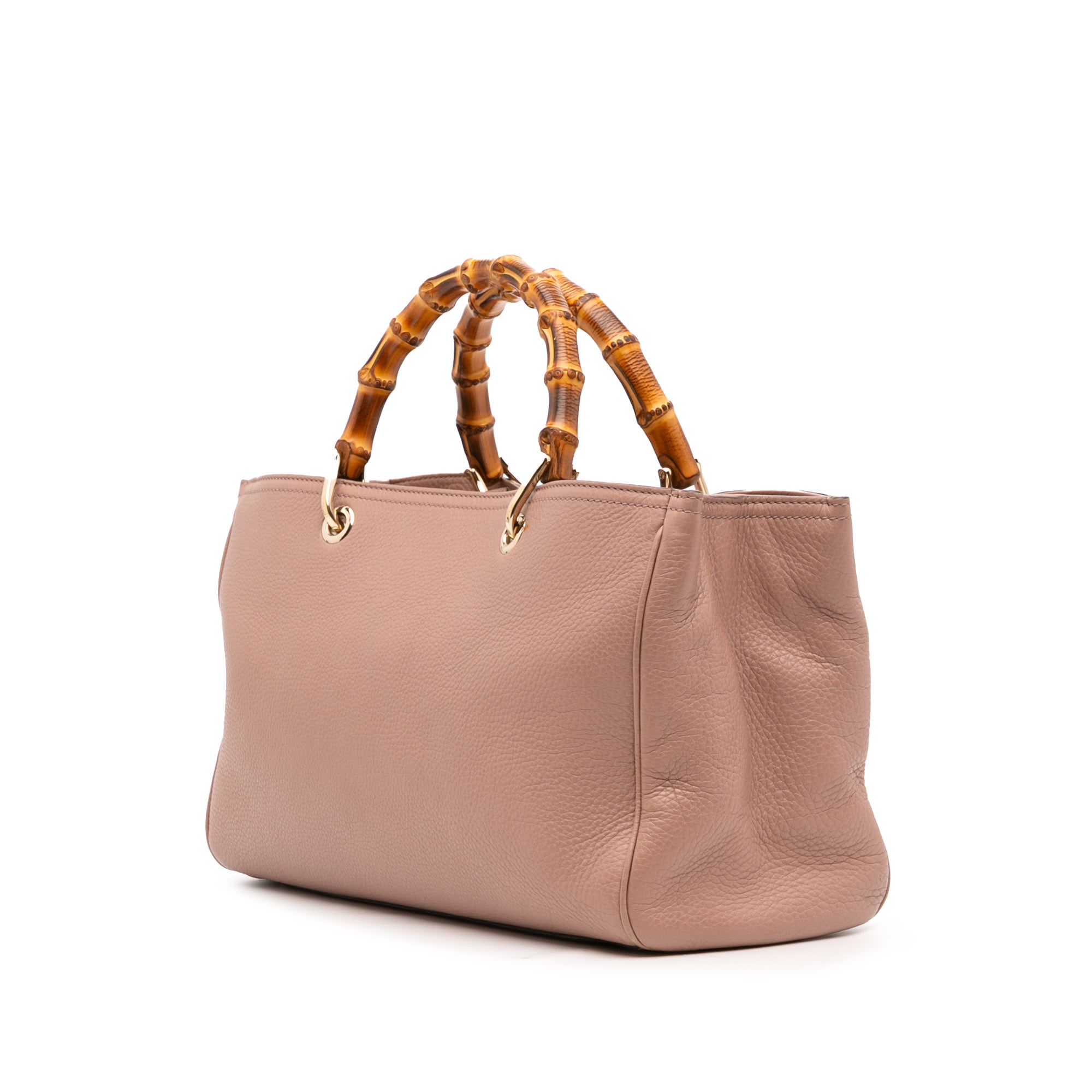 Medium Calfskin Bamboo Shopper Satchel