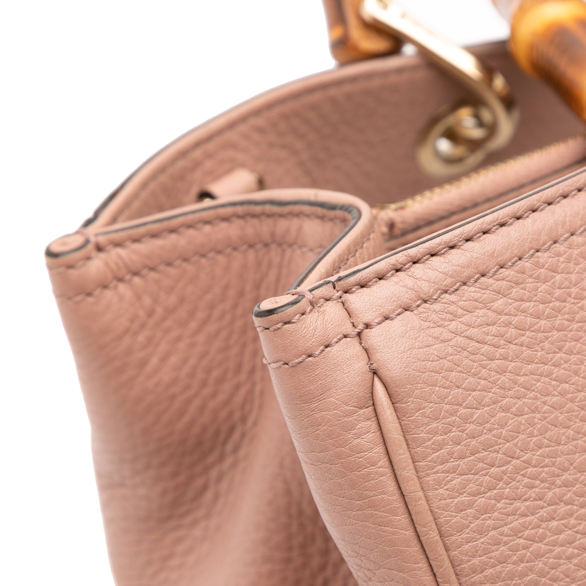 Medium Calfskin Bamboo Shopper Satchel