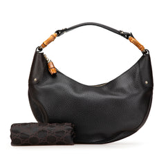 Pebbled Calfskin Bamboo Ring Hobo