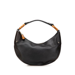 Pebbled Calfskin Bamboo Ring Hobo