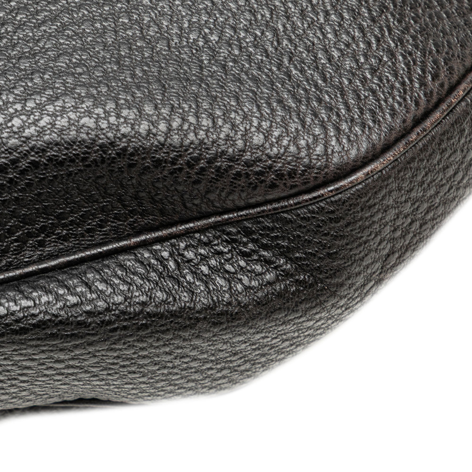 Pebbled Calfskin Bamboo Ring Hobo