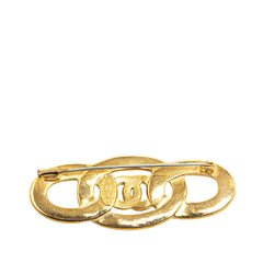Gold Plated Enamel CC Brooch