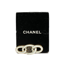 Gold Plated Enamel CC Brooch