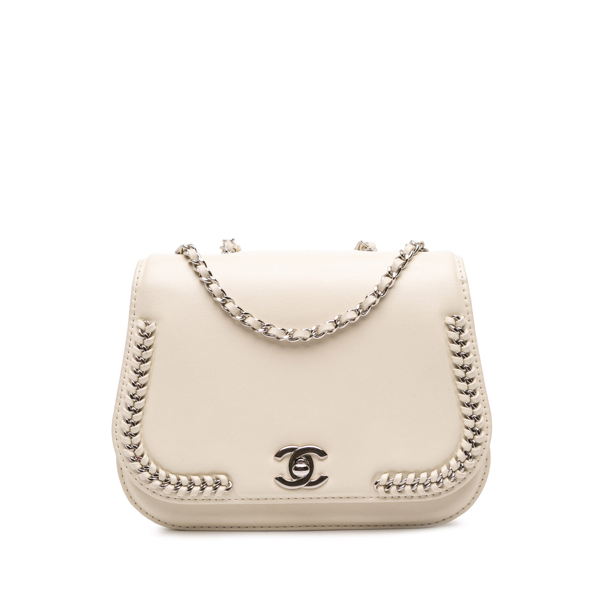 Small Calfskin Braided Chic Flap