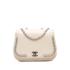 Small Calfskin Braided Chic Flap