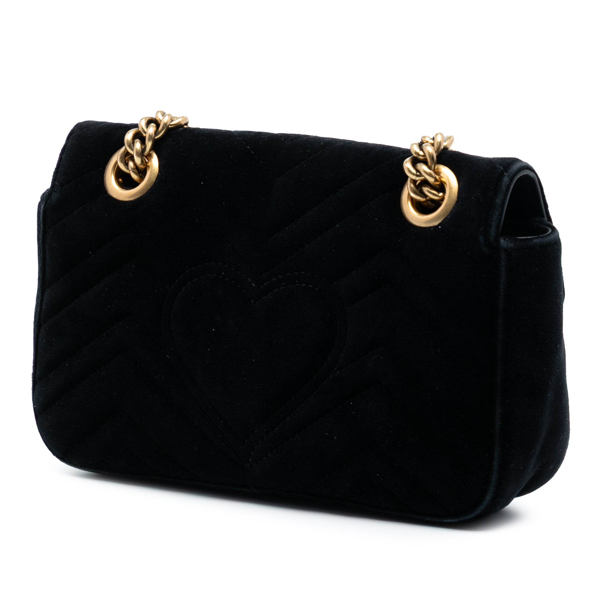 Small GG Marmont Matelasse Velvet Shoulder Bag