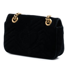 Small GG Marmont Matelasse Velvet Shoulder Bag