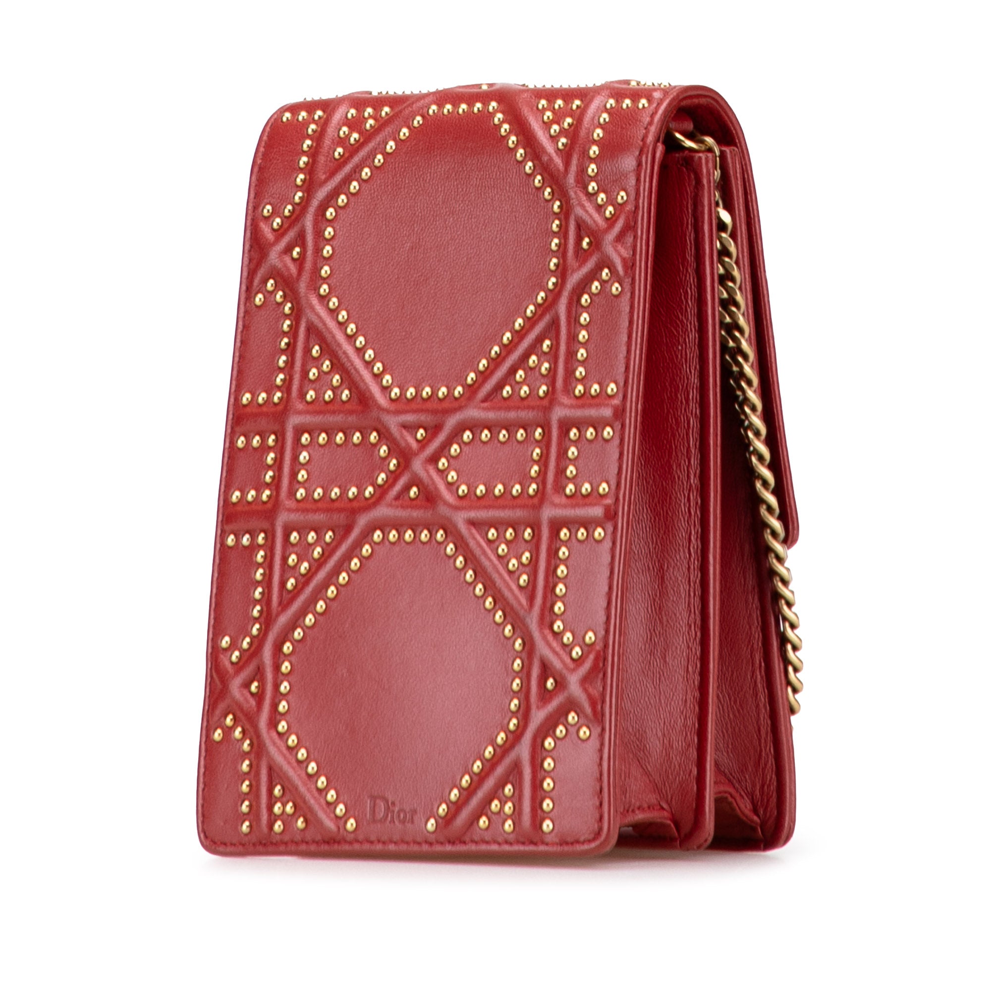 Studded Lambskin Vertical Diorama Crossbody