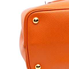 Medium Saffiano Cuir Double Satchel