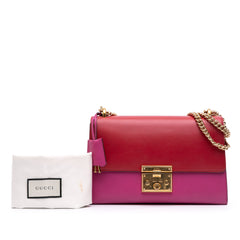 Medium Bicolor Leather Padlock Shoulder Bag