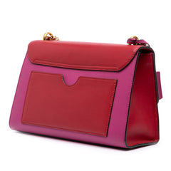 Medium Bicolor Leather Padlock Shoulder Bag