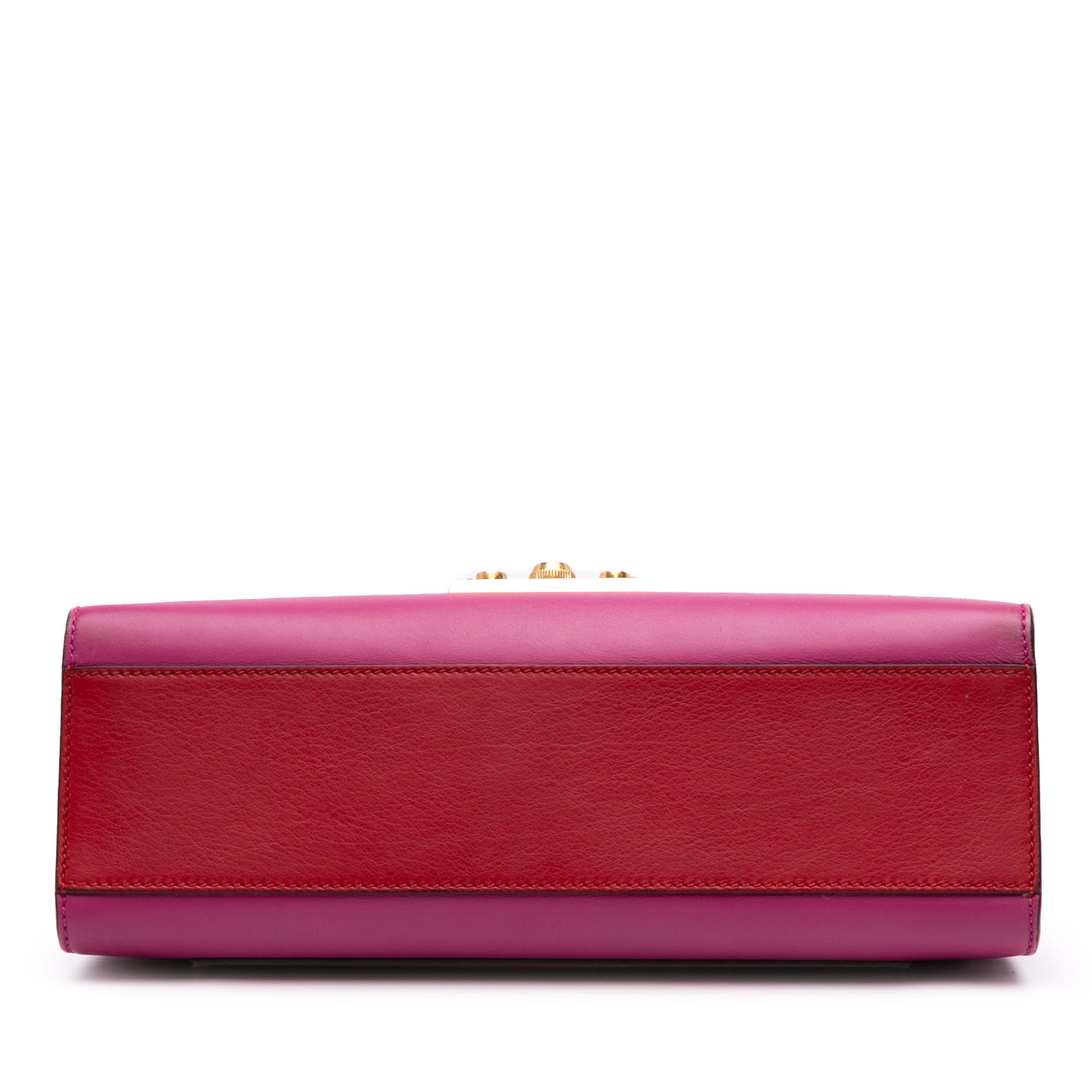 Medium Bicolor Leather Padlock Shoulder Bag