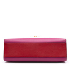 Medium Bicolor Leather Padlock Shoulder Bag