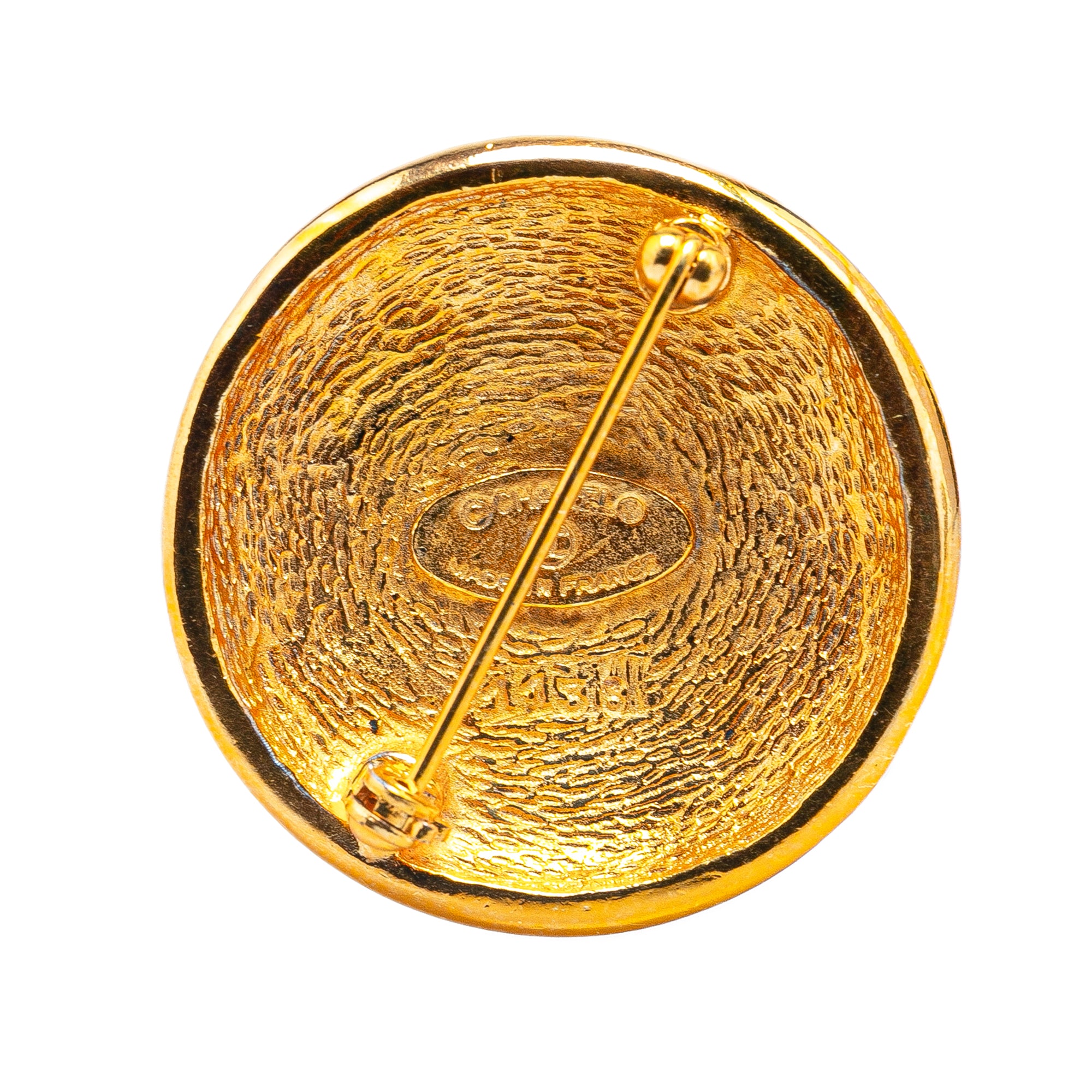 Gold Plated CC Brooch