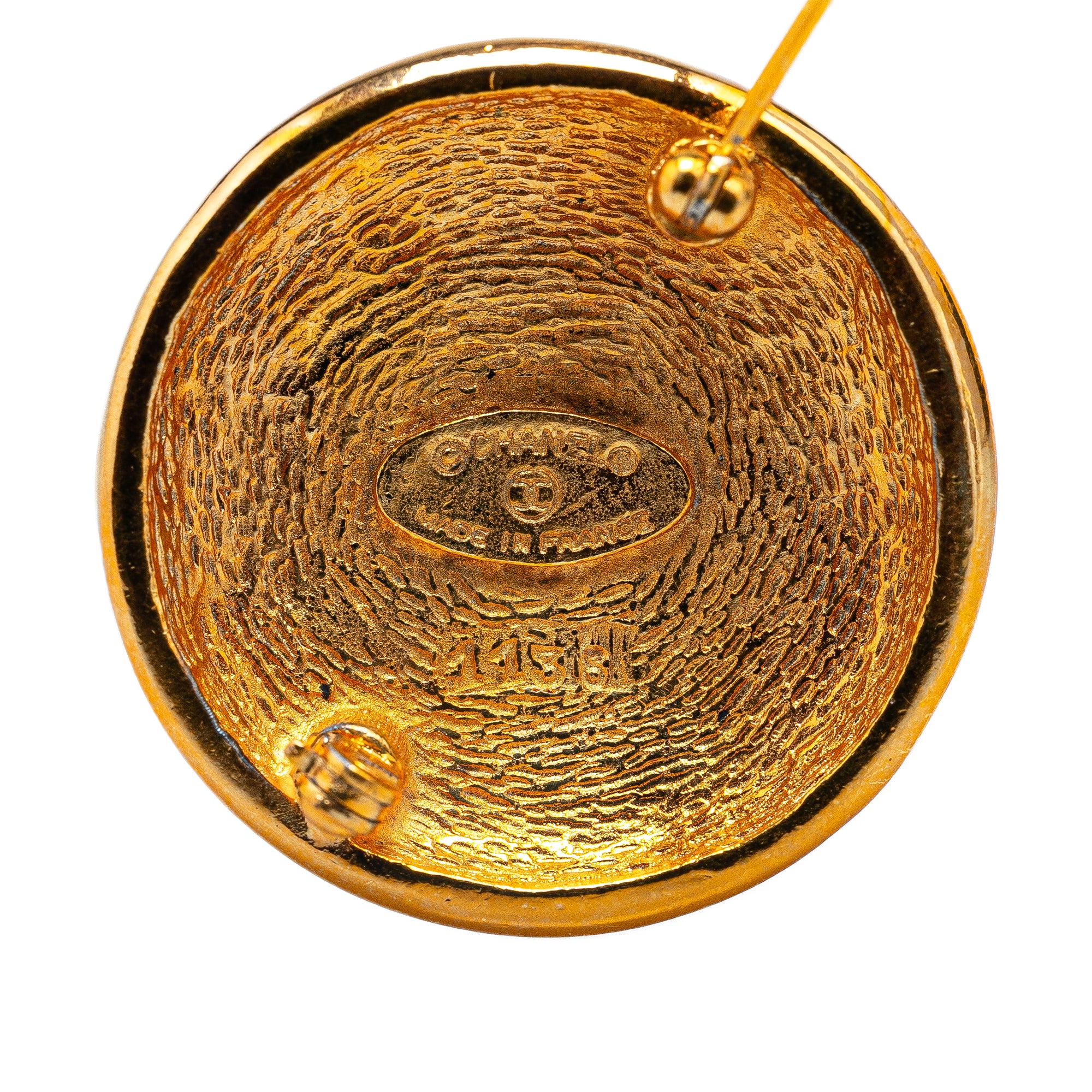 Gold Plated CC Brooch
