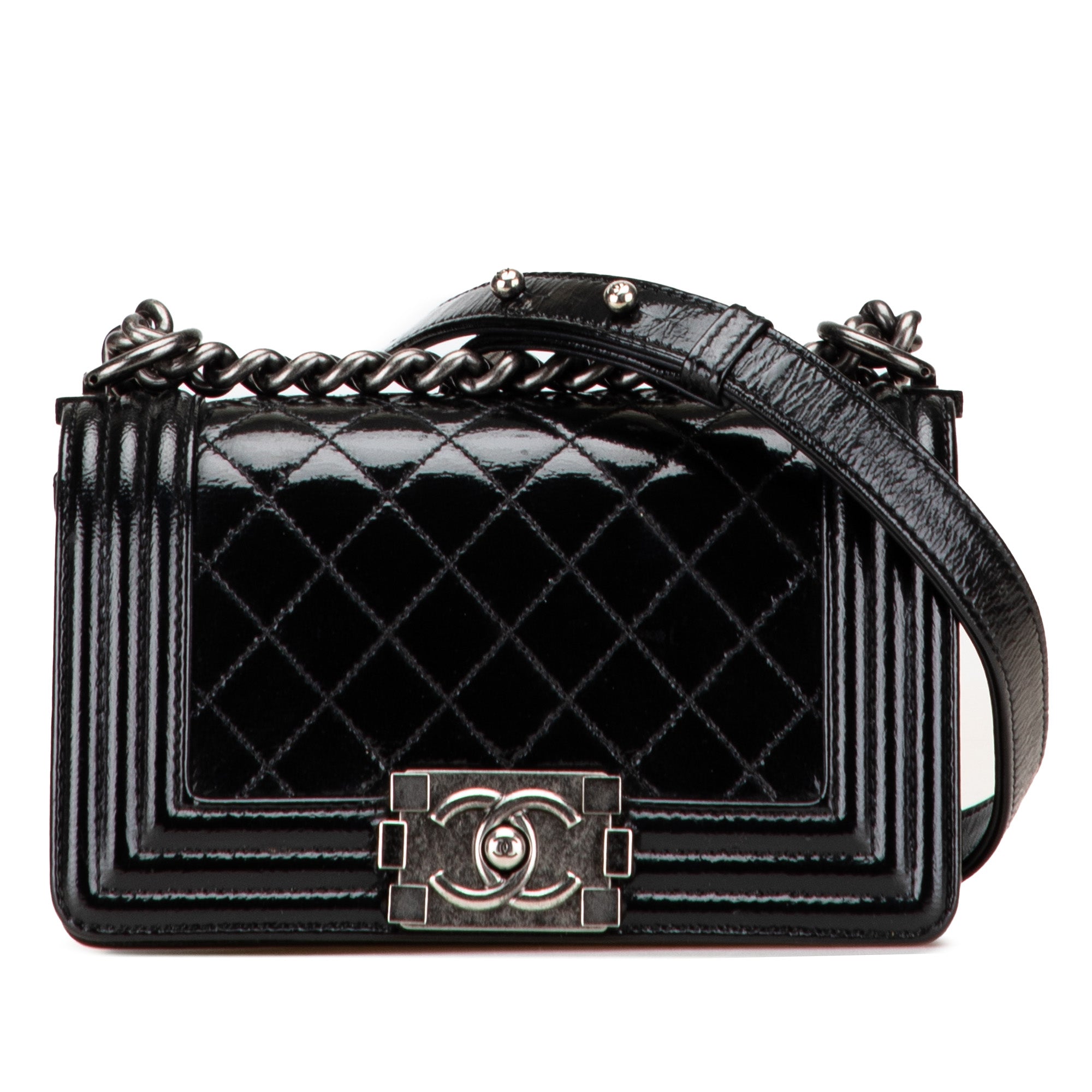 Small Quilted Patent Boy Flap