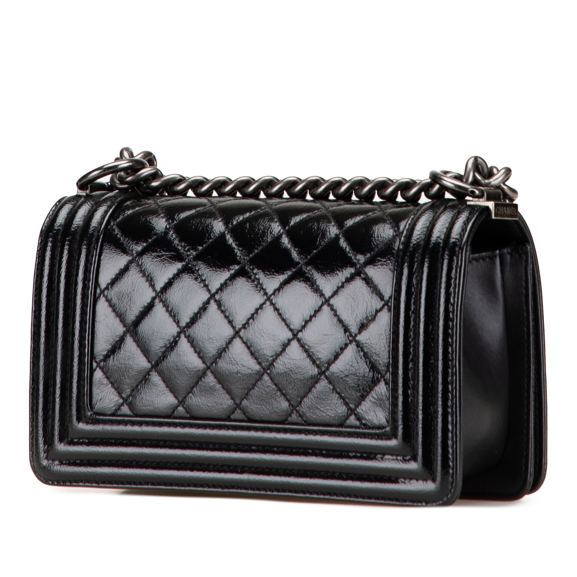 Small Quilted Patent Boy Flap