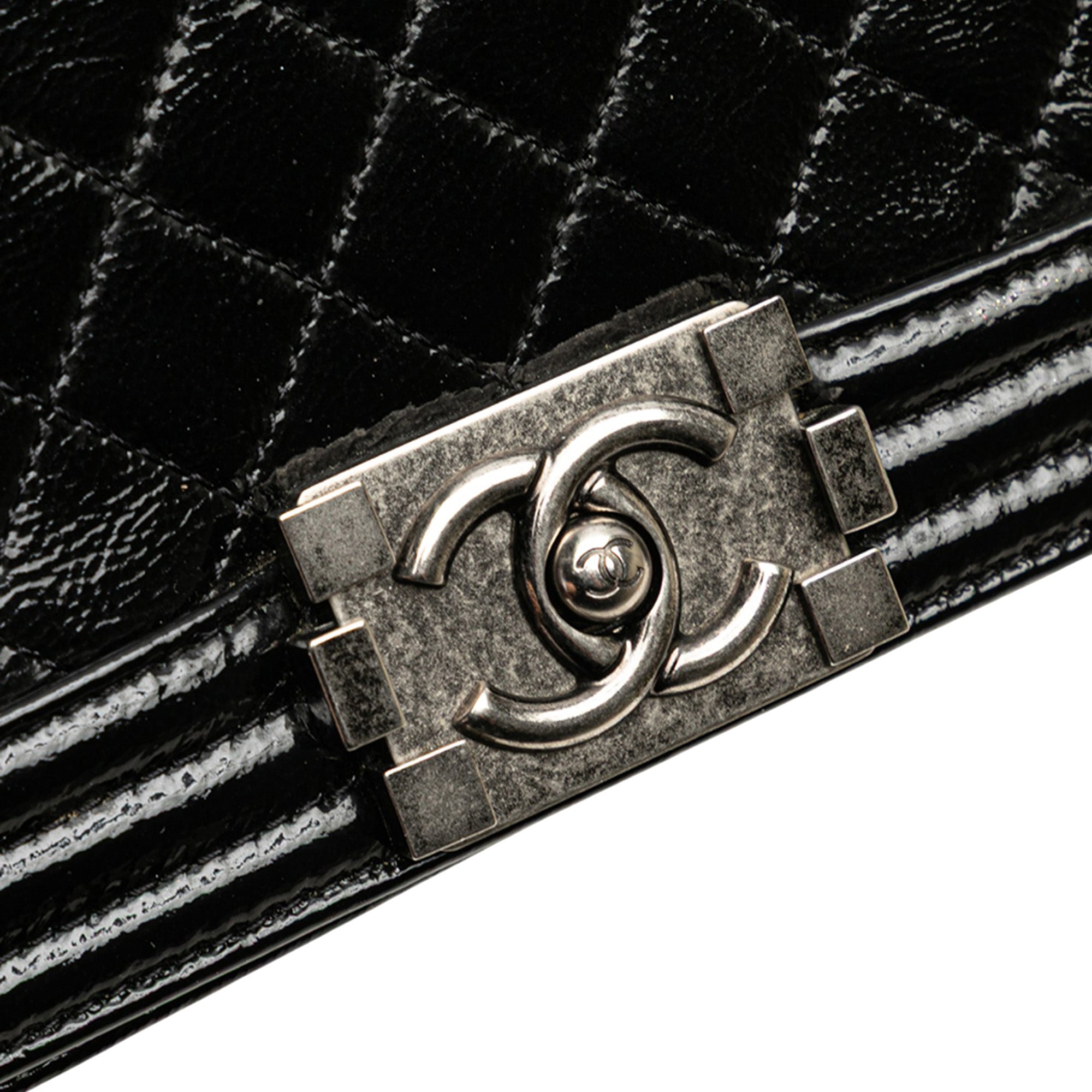 Small Quilted Patent Boy Flap