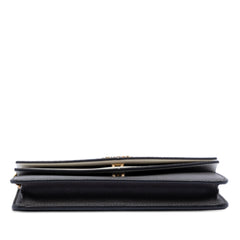 Bicolor Saffiano Lux Envelope Double Flap Wallet on Chain