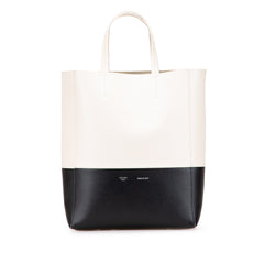 Small Bicolor Leather Vertical Cabas