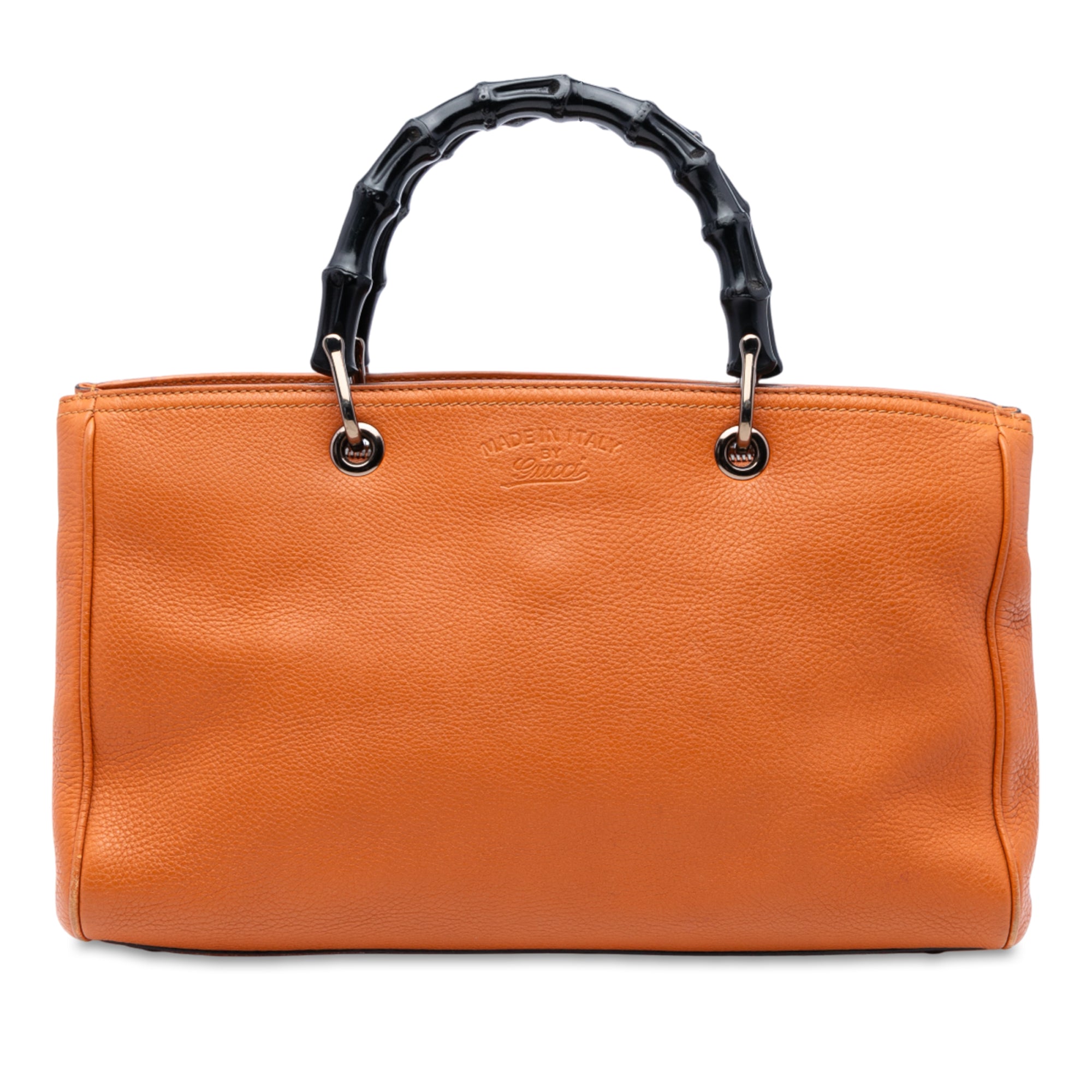 Medium Calfskin Bamboo Shopper Satchel