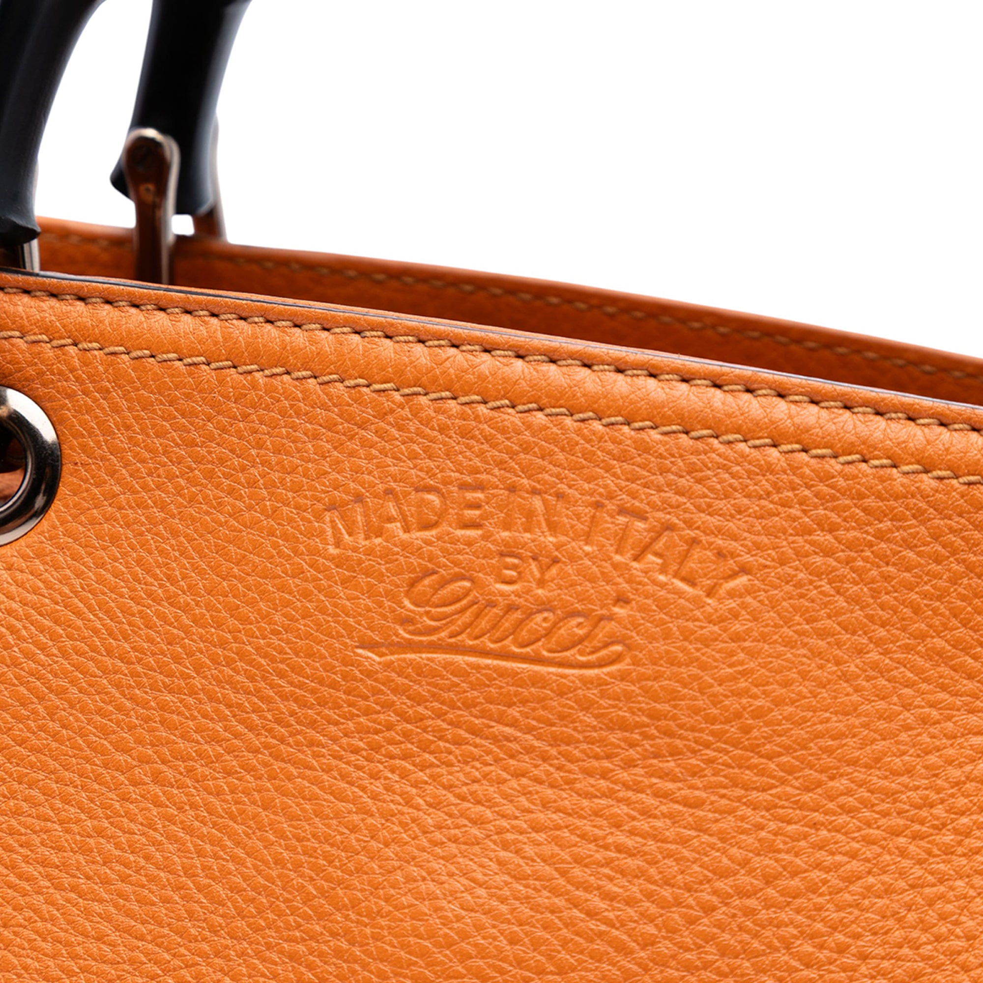 Medium Calfskin Bamboo Shopper Satchel