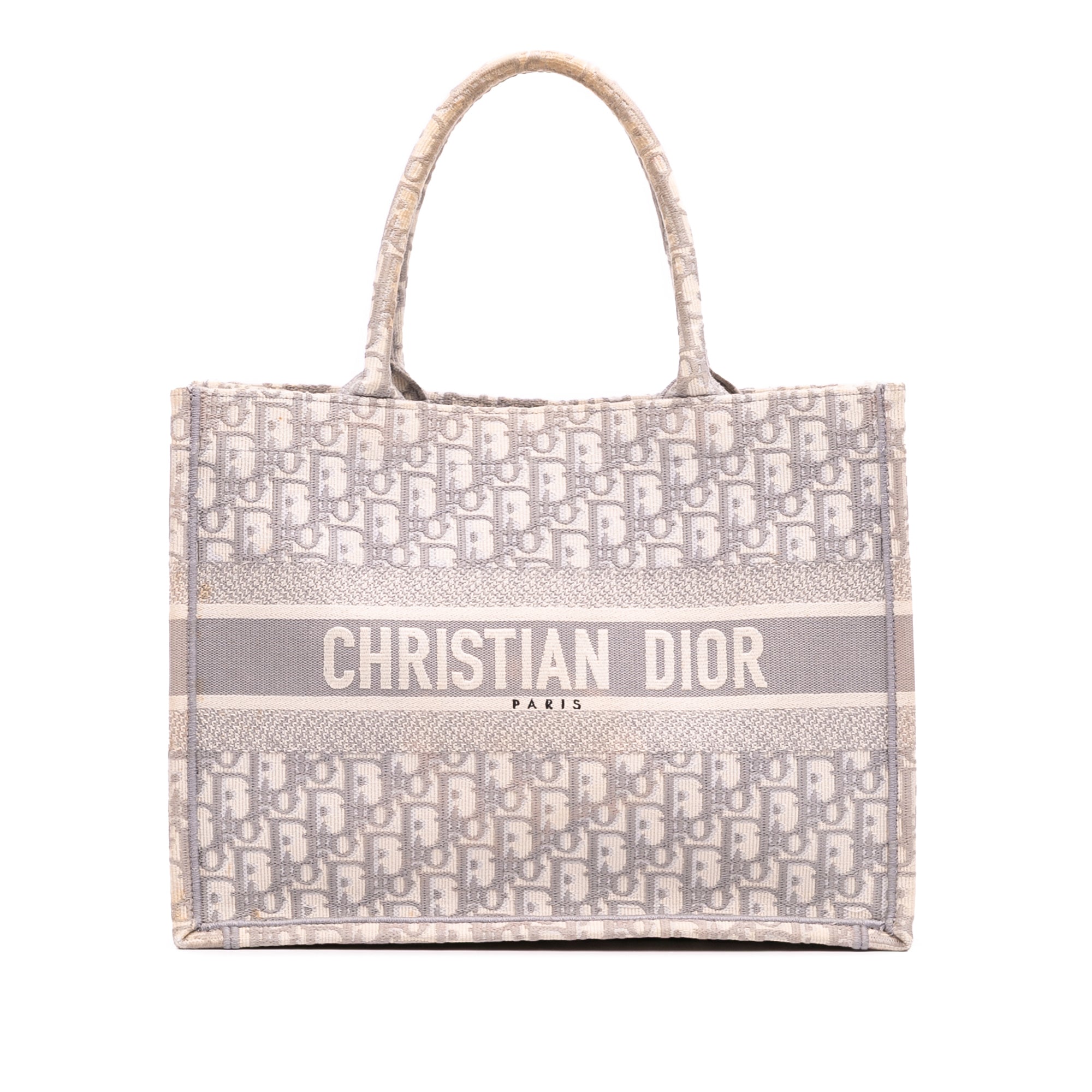 Medium Oblique Embroidered Canvas Book Tote
