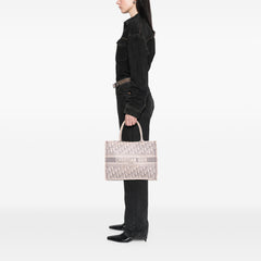 Medium Oblique Embroidered Canvas Book Tote