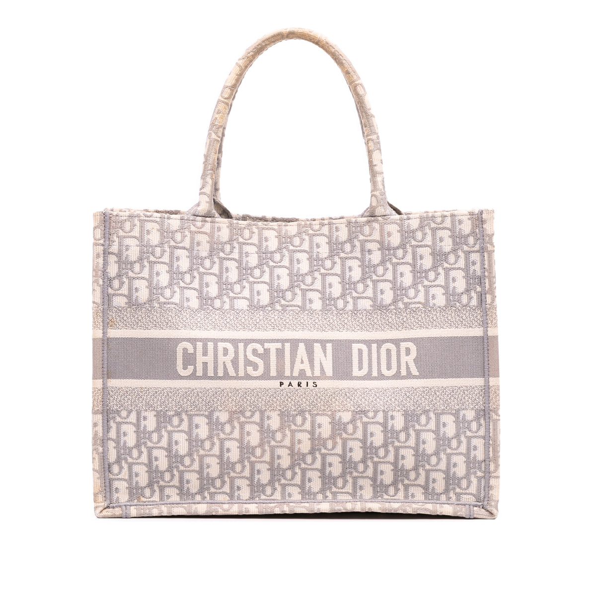 Medium Oblique Embroidered Canvas Book Tote