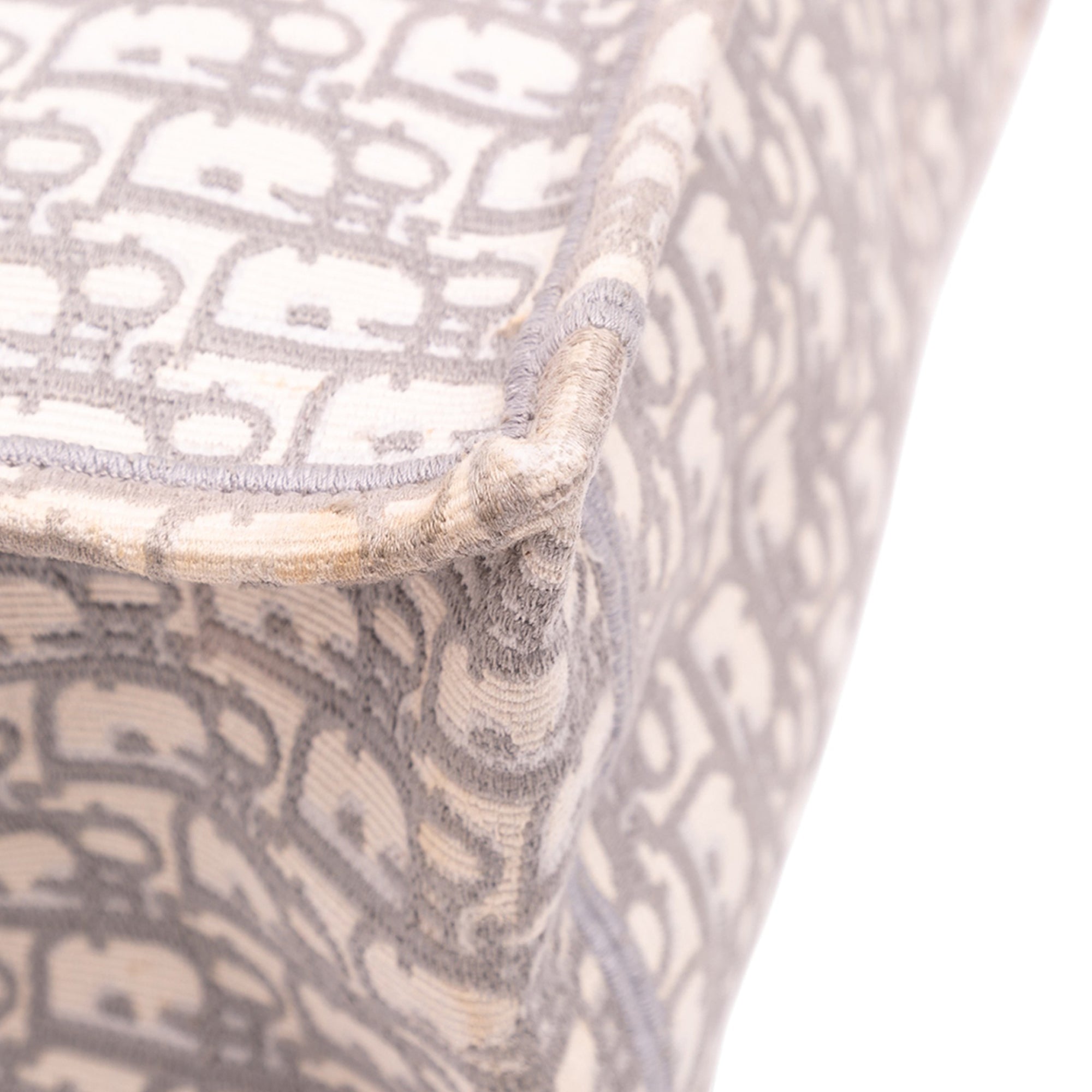 Medium Oblique Embroidered Canvas Book Tote