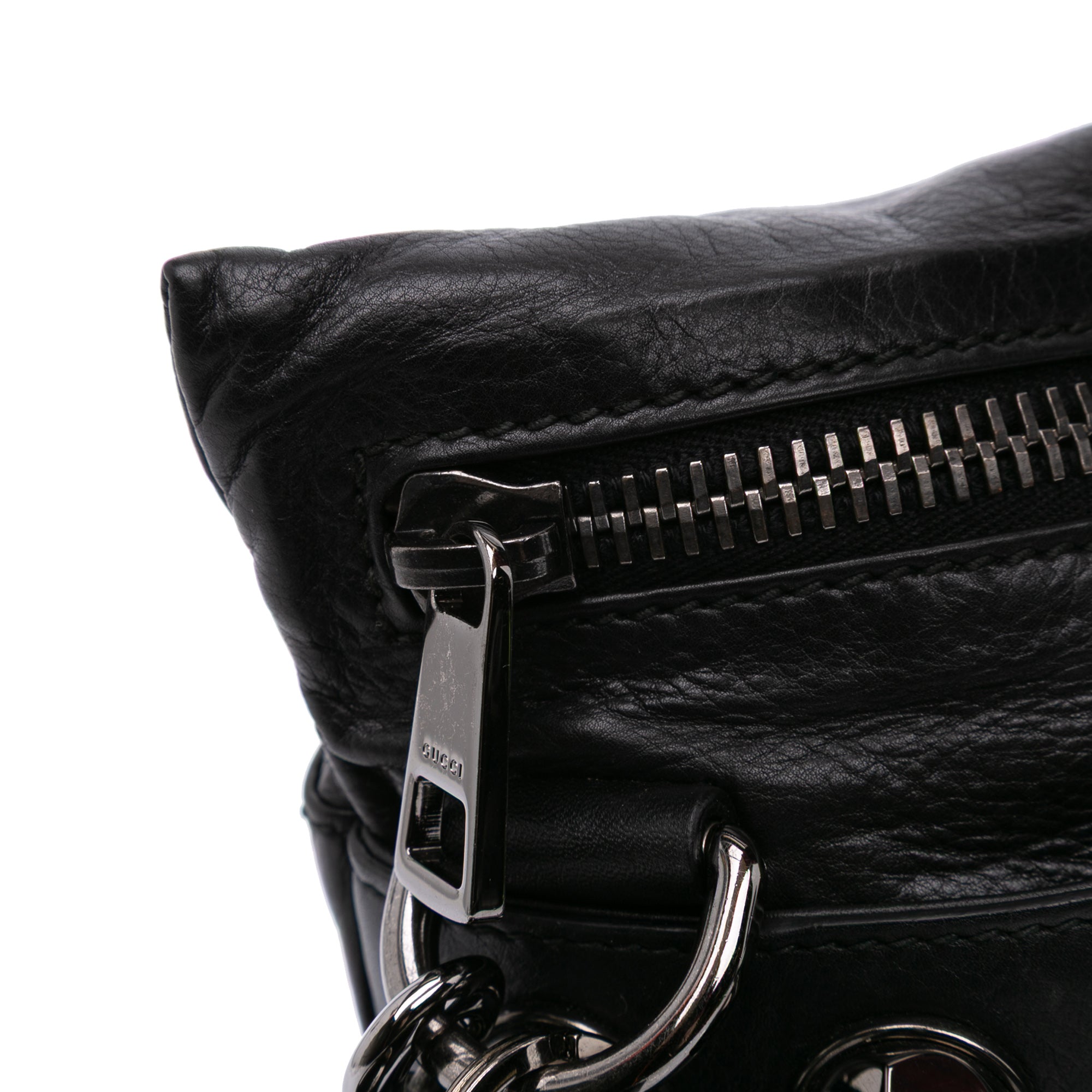 Studded Calfskin Shoulder Bag