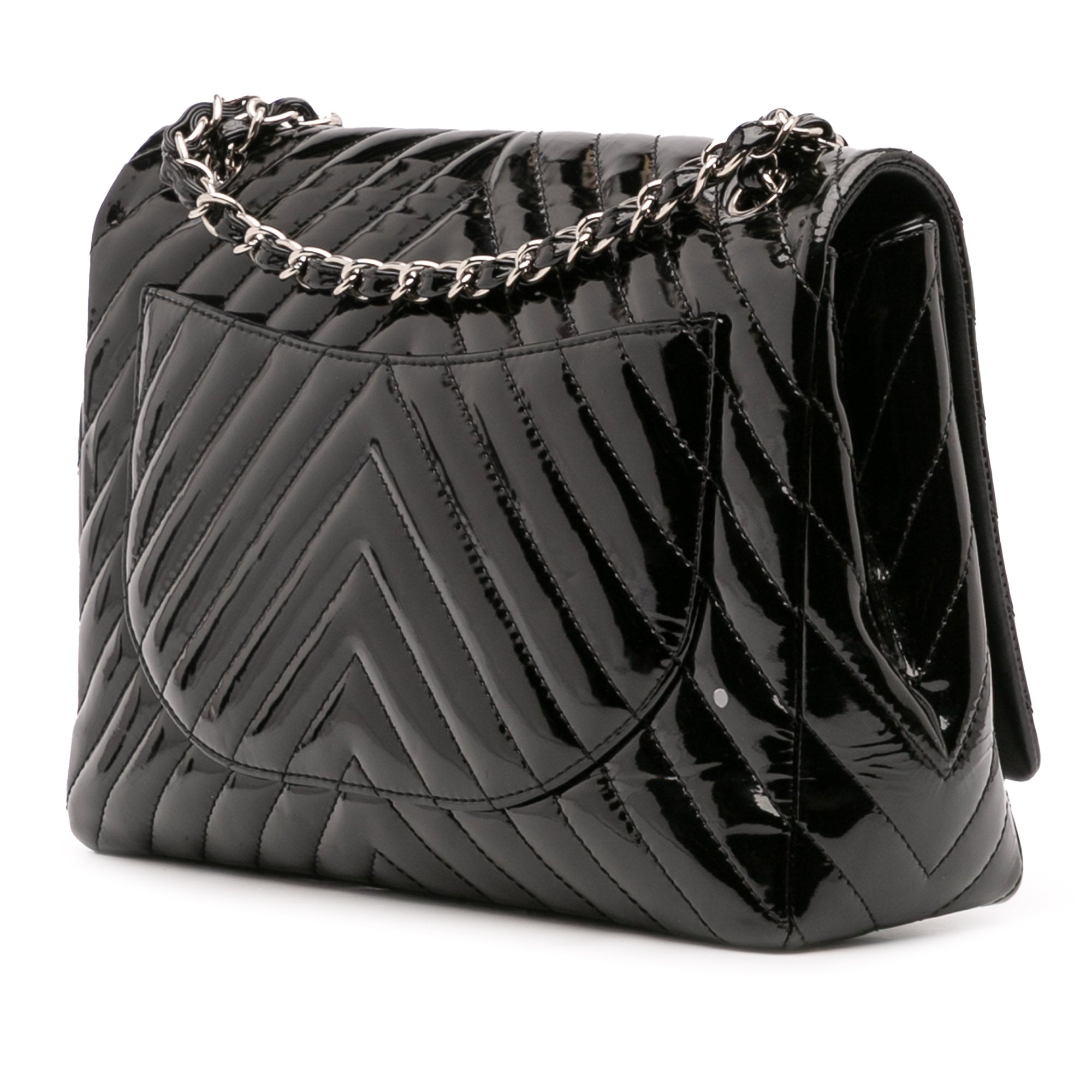 Maxi Classic Chevron Patent Single Flap
