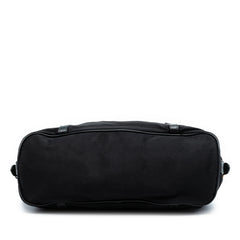 Saffiano Trimmed Tessuto Logo Satchel