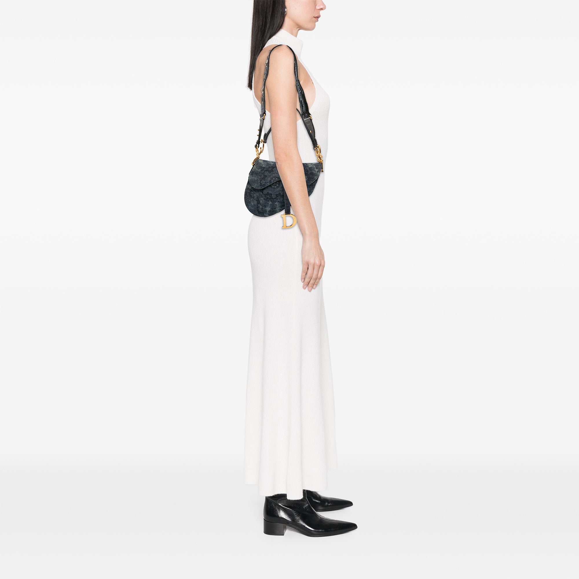 Denim Tie Dye Saddle Bag