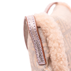 Zucchino Metallic Canvas and Shearling Crossbody