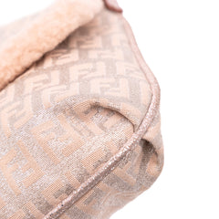 Zucchino Metallic Canvas and Shearling Crossbody