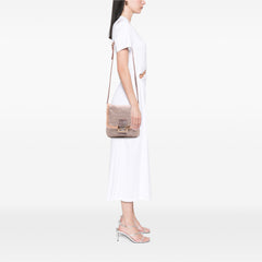 Zucchino Metallic Canvas and Shearling Crossbody