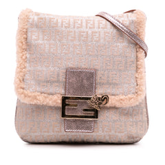 Zucchino Metallic Canvas and Shearling Crossbody