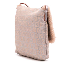 Zucchino Metallic Canvas and Shearling Crossbody