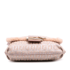 Zucchino Metallic Canvas and Shearling Crossbody