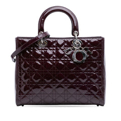 Large Patent Cannage Lady Dior