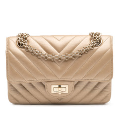 Reissue 2.55 Chevron Quilted Metallic Calfskin Single Flap 224