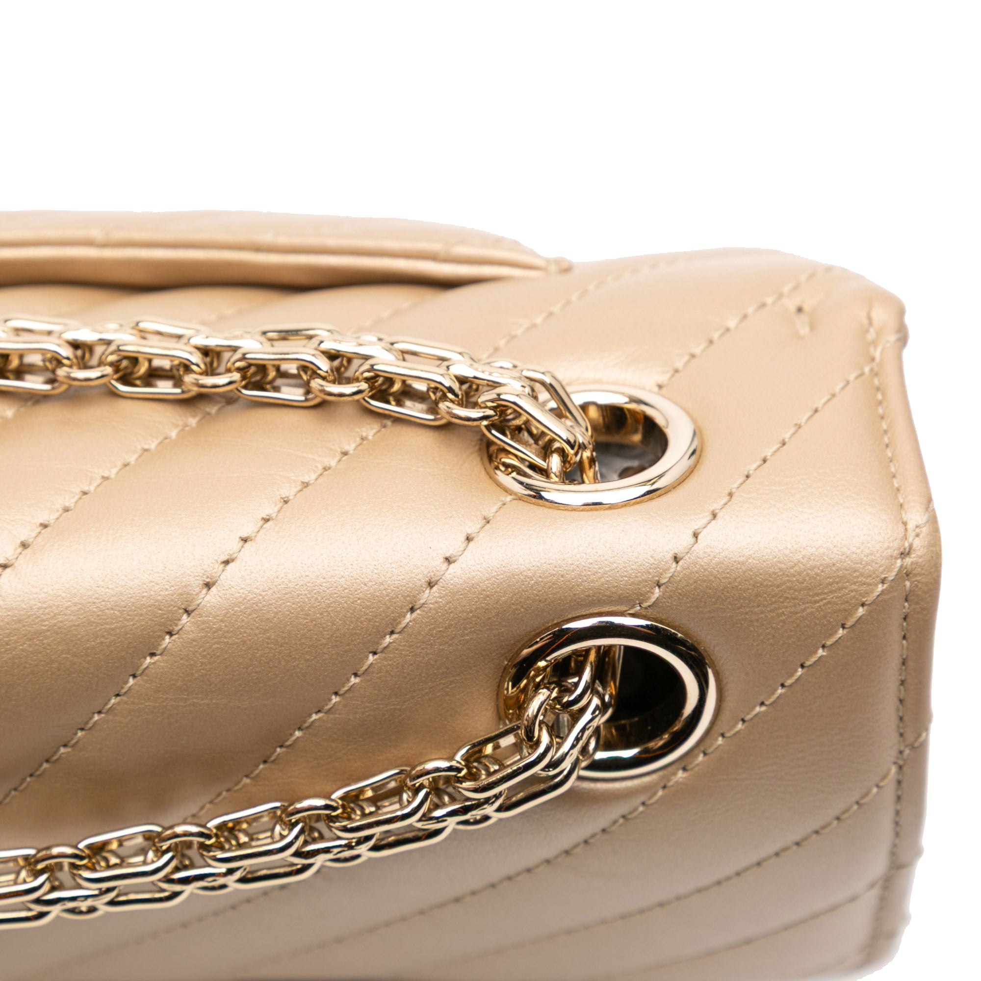 Reissue 2.55 Chevron Quilted Metallic Calfskin Single Flap 224