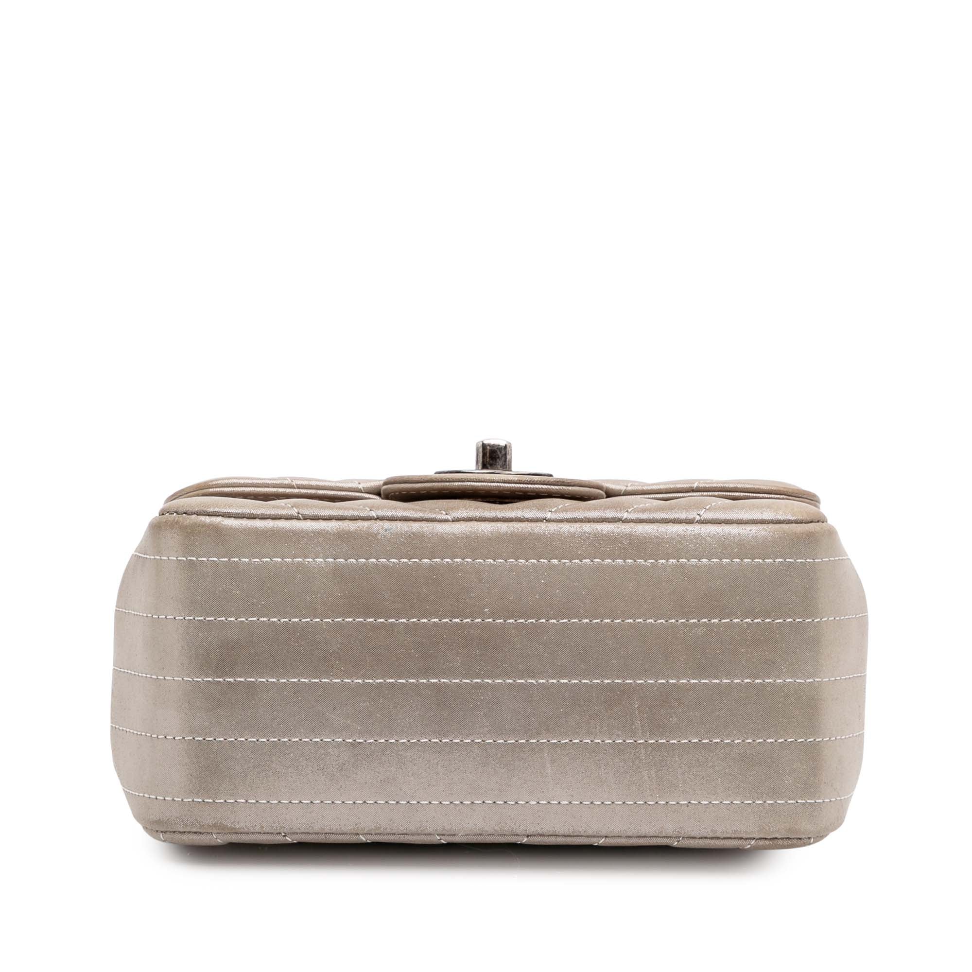 Mini Square Classic Chevron Iridescent Lambskin Single Flap
