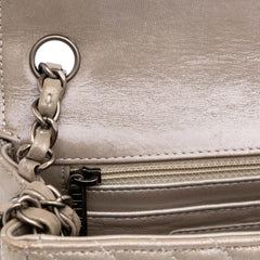 Mini Square Classic Chevron Iridescent Lambskin Single Flap