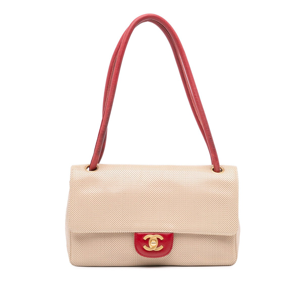 Medium CC Perforated Calfskin Single Flap