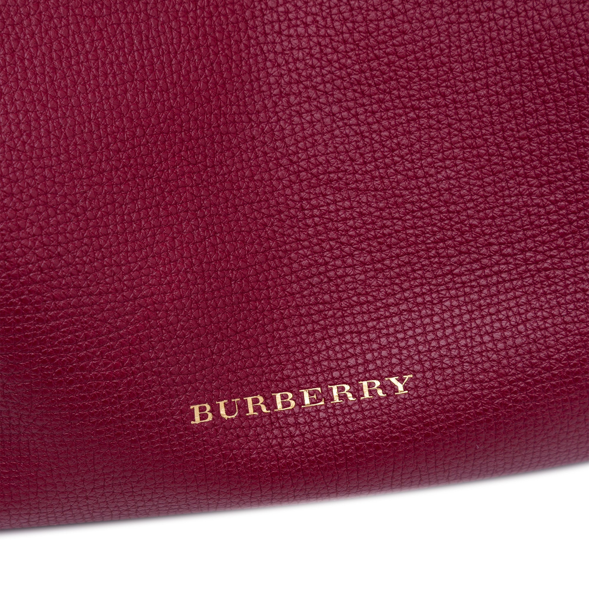 Grained Calfskin and House Check Canvas Canterbury Tote